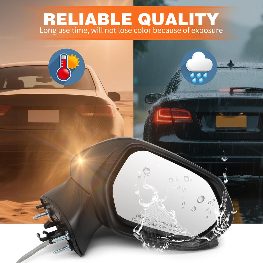 Right Passenger Side Mirror Assembly Compatible with Camry 2018-2024 with Power