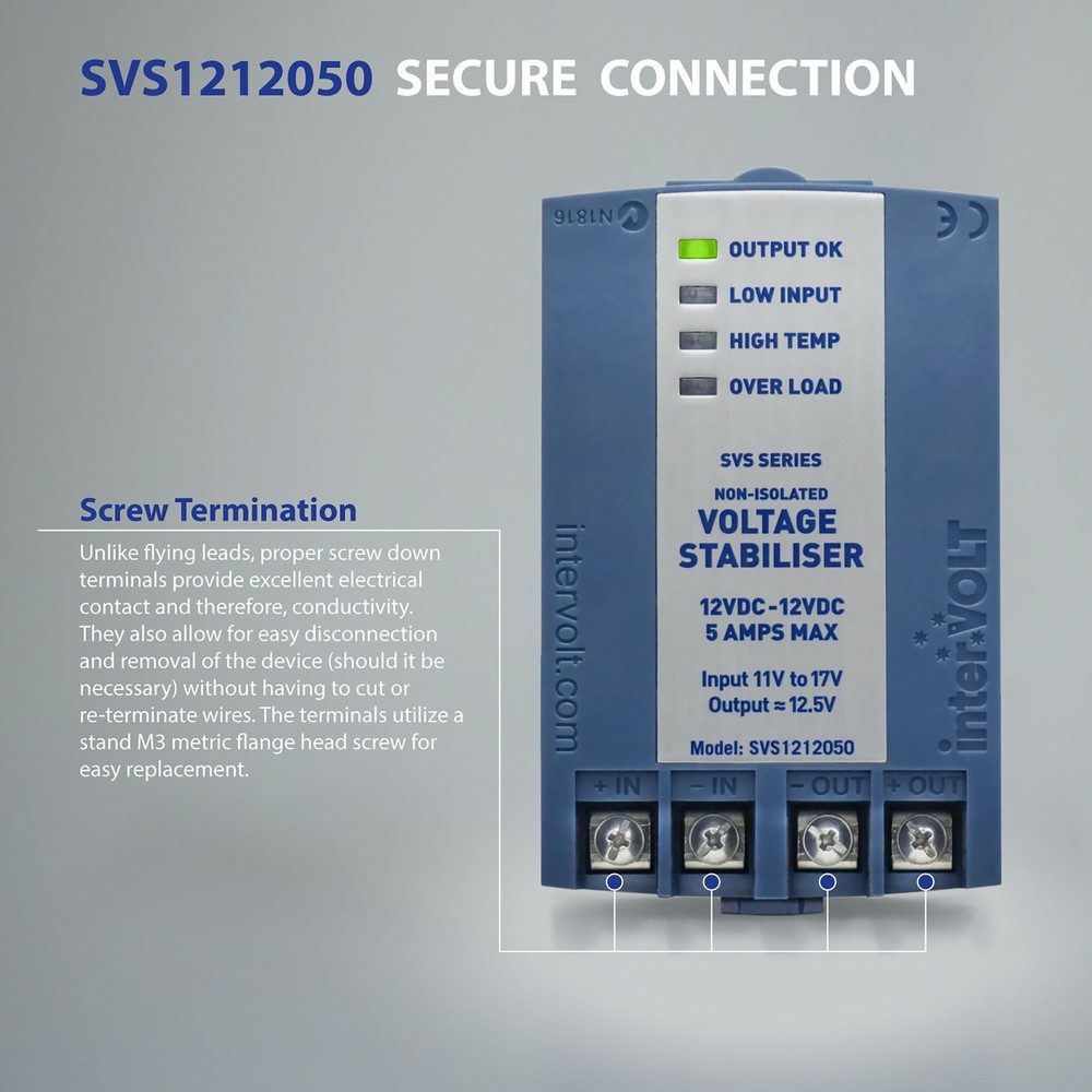 interVOLT 12 V DC Voltage Regulator - 12VDC Stabilizer/Voltage Regulator/Powe...