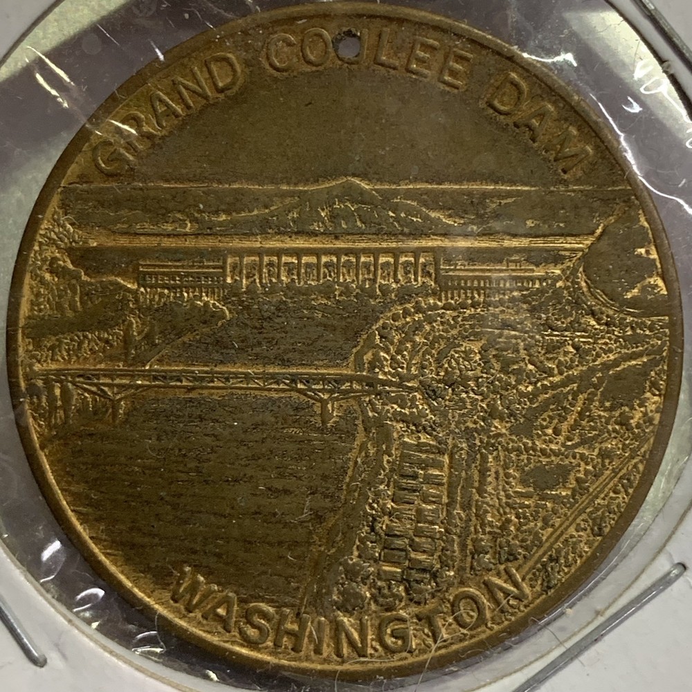 Washington, Grand Coulee Dam 1934 Commorative Brass Token