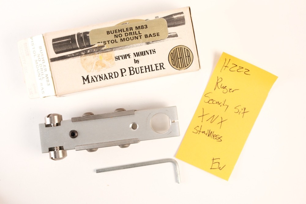 H222 Buehler Scope Mount Base Code XNX Ruger Security Six Stainless
