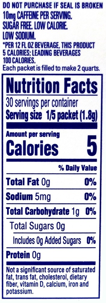 4 12-Quart Boxes Crystal Light Raspberry Iced Tea Drink Mix