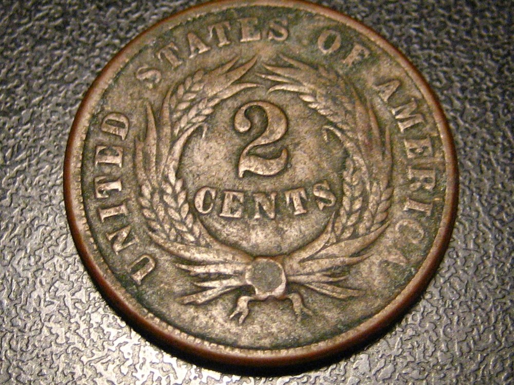 1865 Two Cent Piece Fine Detail