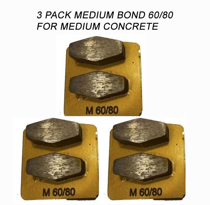 3-Pack! Husqvarna-Compatible Diamond Grinding Disc For Medium-Soft Surface 60/80