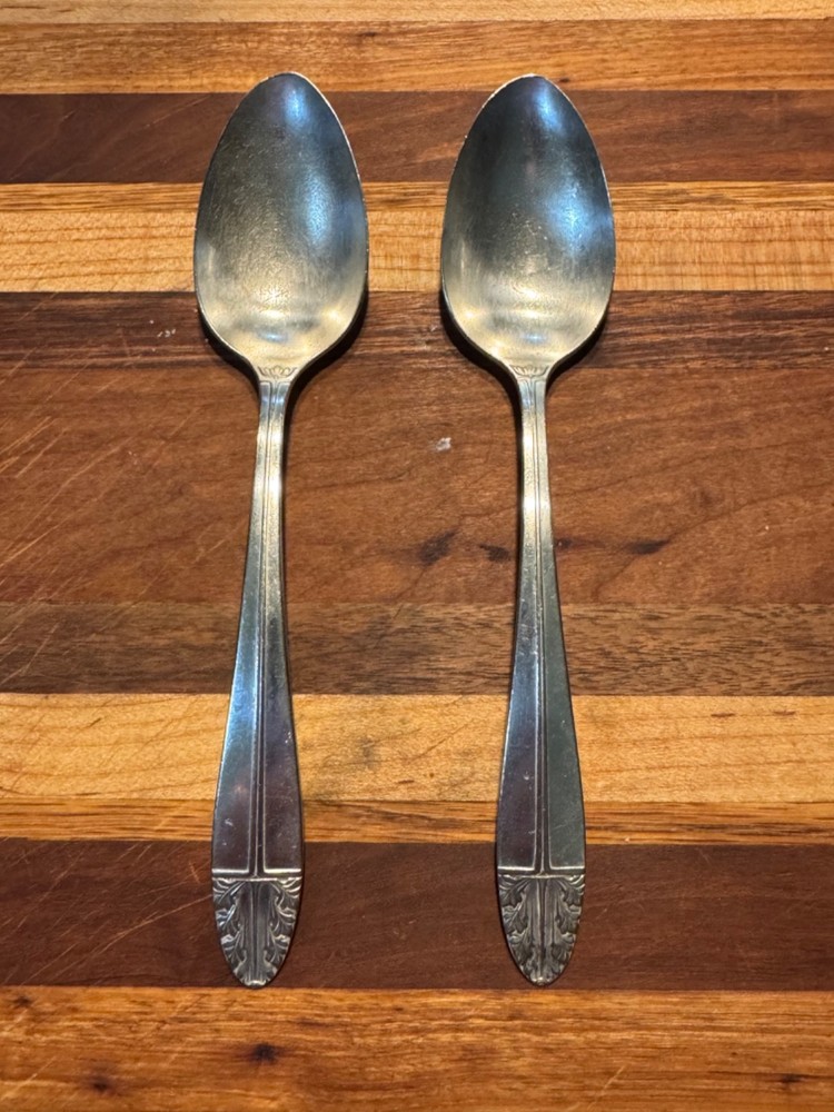 SENATE SILVER Plate Silver Plated Flatware Spoons 2 pc