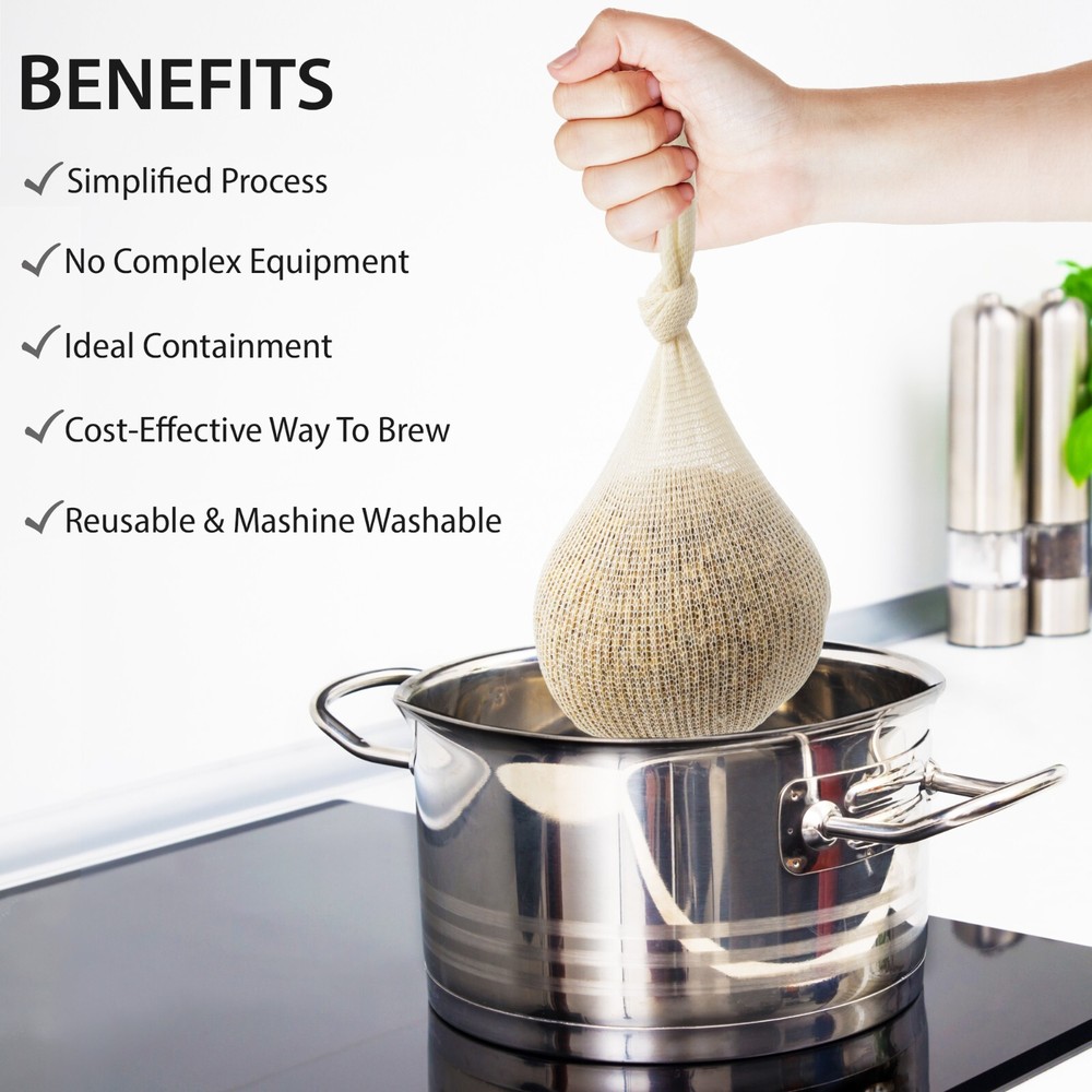 Eselect Hops, Grain & Spice Beer Brewing Bags- 32” (10 Pack) for Homebrewing