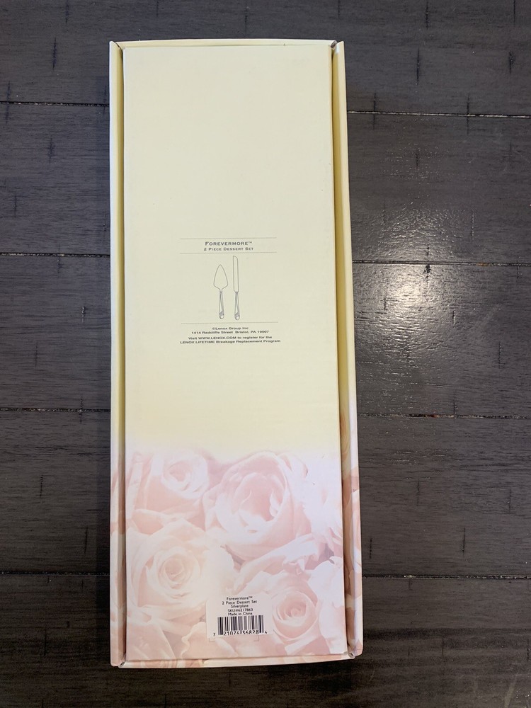 Lenox Forevermore 2-Piece Dessert Set Cake Server & Knife Silver-plated