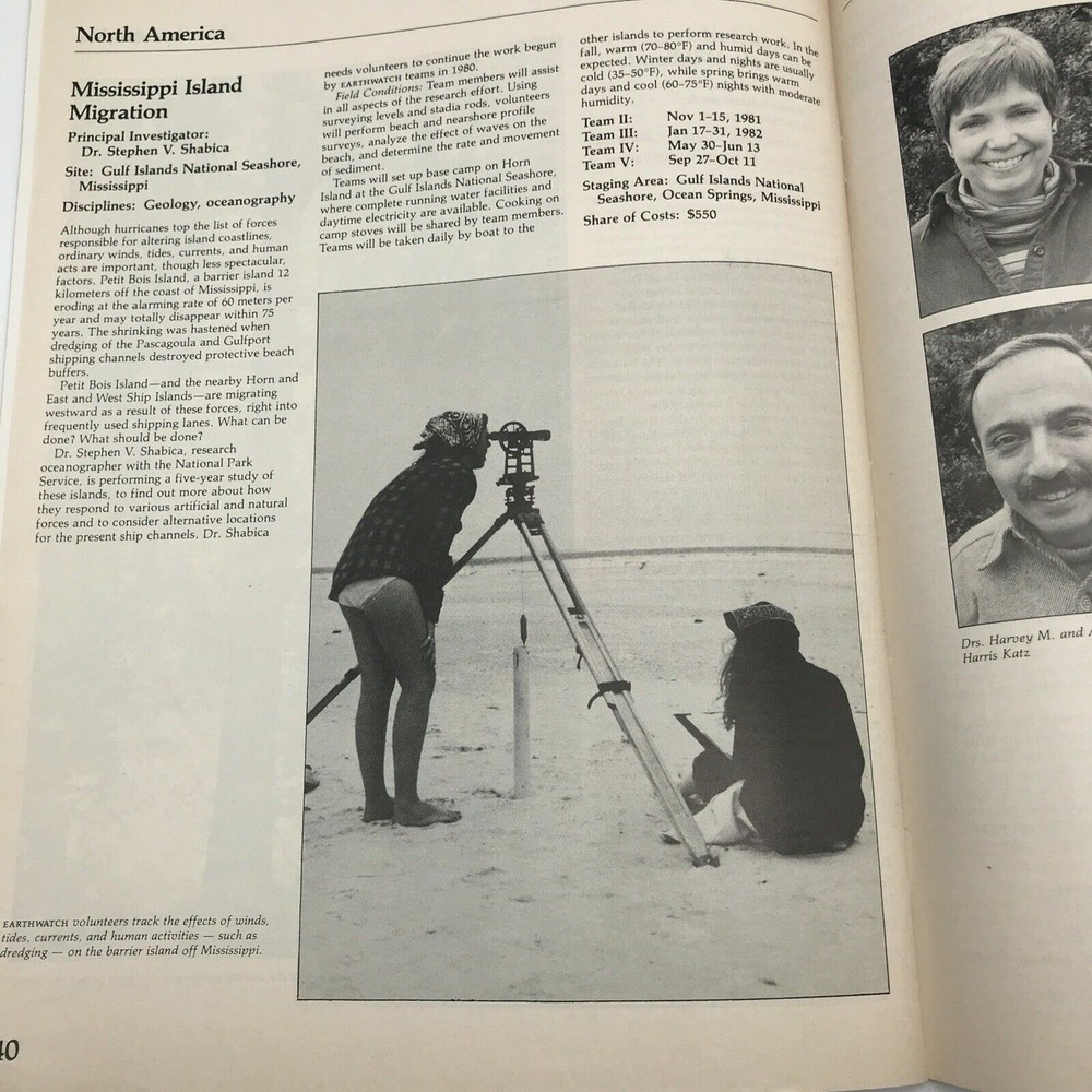 1981 EARTHWATCH RESEARCH EXPEDITIONS FALL EDITION Brochure Guide Application