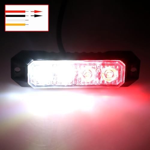 LED Grille Mount Emergency Strobe Lights Red White