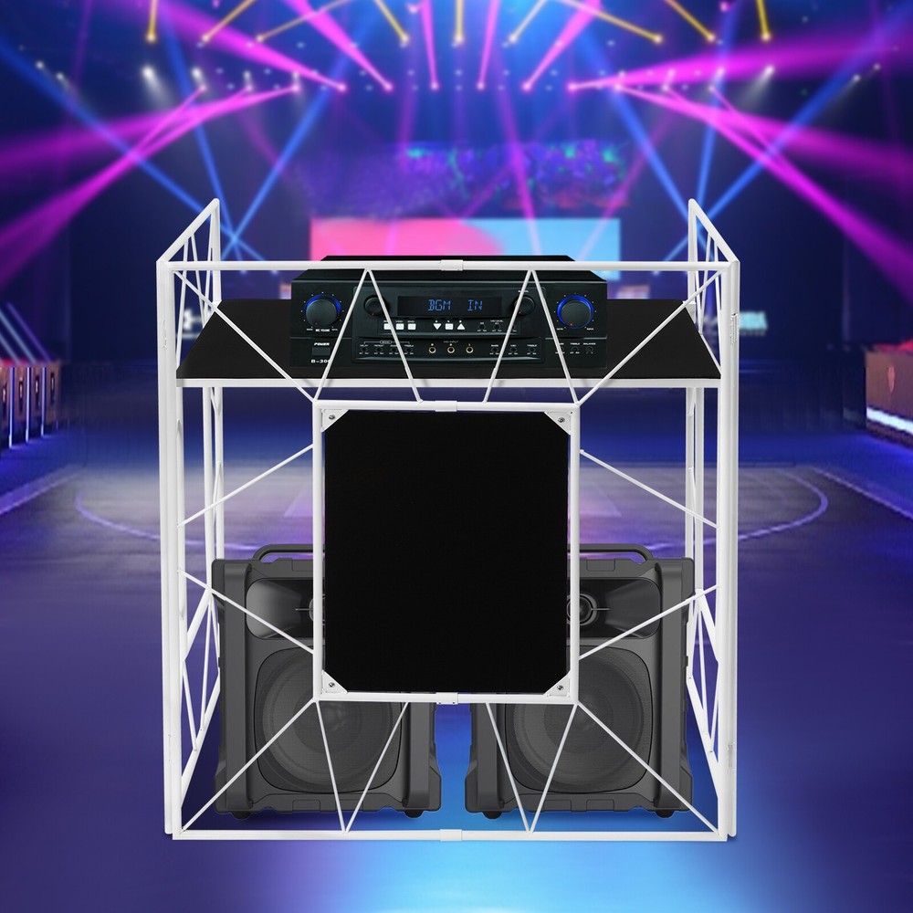 DJ Booth Portable DJ Facade Table Station Event Foldable Tabletop