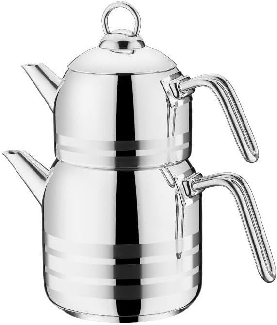 Classic Induction 2-Piece Heavy Stainless Steel Tea Kettle Set – 2.9L Samovar