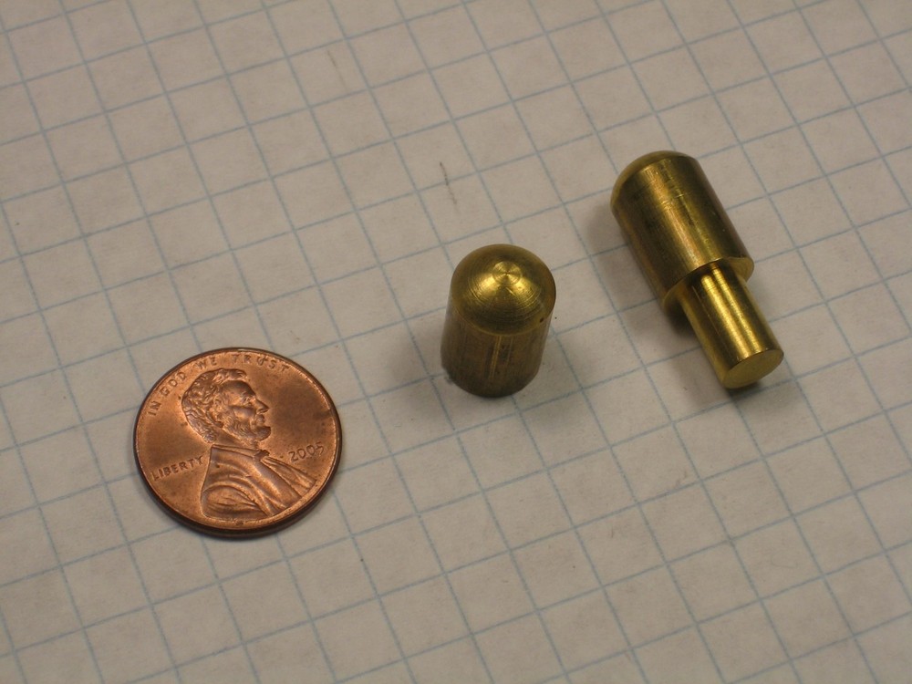 SHELF REST, SOLID BRASS, MILL FINISH,1/4" SHANK, 3/8" DIAMETER, 9/16" PROJECTION
