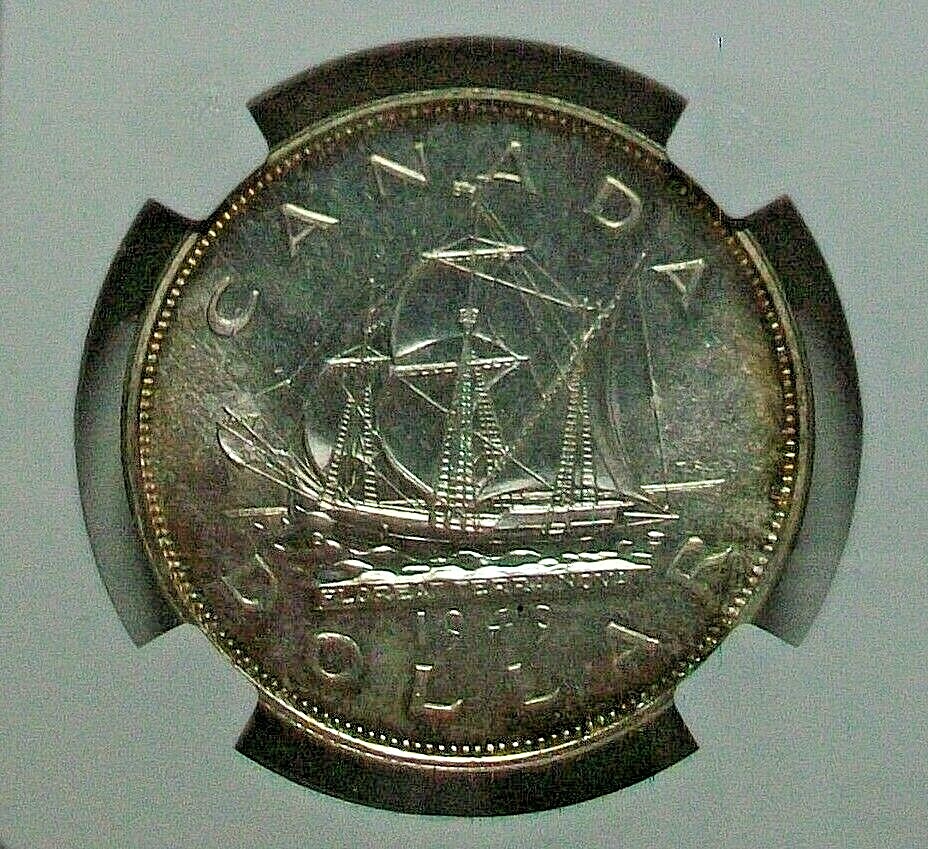 1949 CANADA GEORGE VI SILVER DOLLAR NGC MS64 KM47