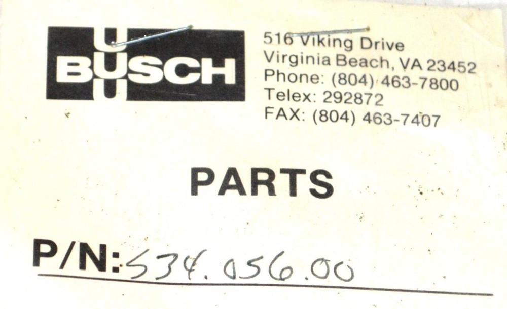 NEW BUSCH 534-056-00 REPLACEMENT PART