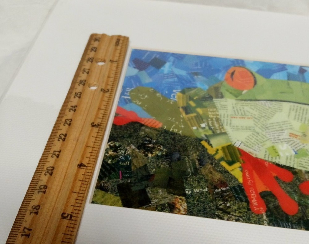 Charla Steele Collage Frog Artwork - Signed