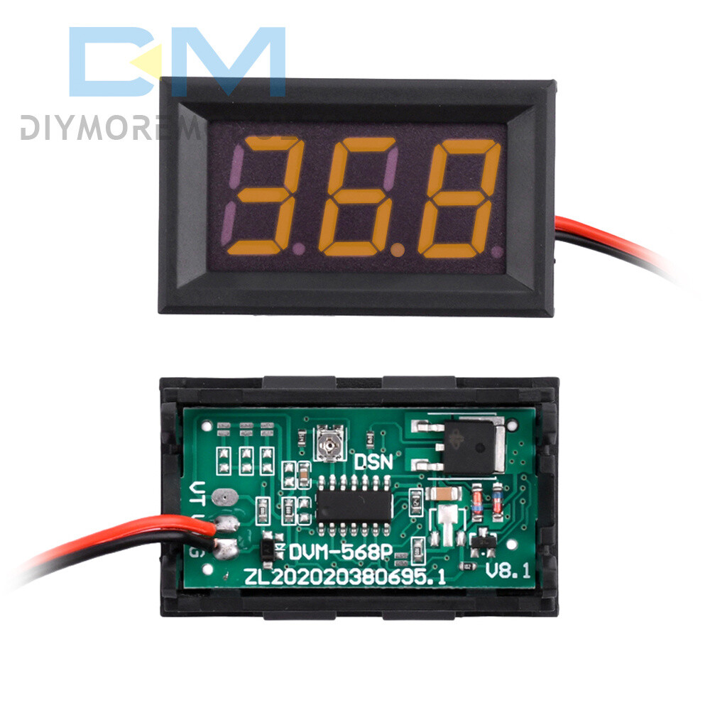 Mini DC 5V-120V Voltage Volt Meter LED Panel 3-Digital Display 2 Wire Voltmeter