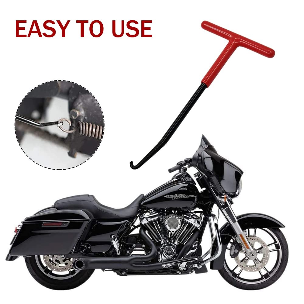 Motorcycle Exhaust Spring Hook, T Shaped Handle Pipe 1 Pcs -Red