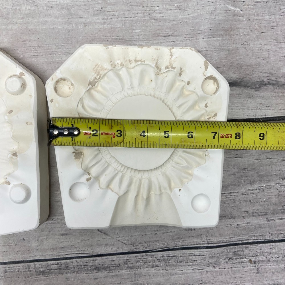 Vintage McCloud Mold Ceramic Casting Mold Plain Hoop With Ruffle #814