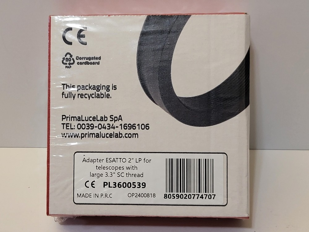 PRIMALUCELAB Telescope Adapter for ESATTO 2" LP FOR LARGE 3.3" SC THREAD