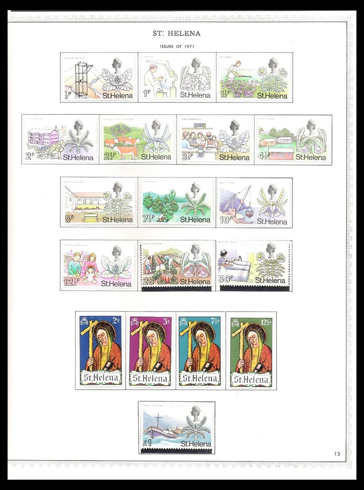 ST HELENA 1971 ISSUES ON PAGE (UHM/LHM) *CLEAN & FRESH*