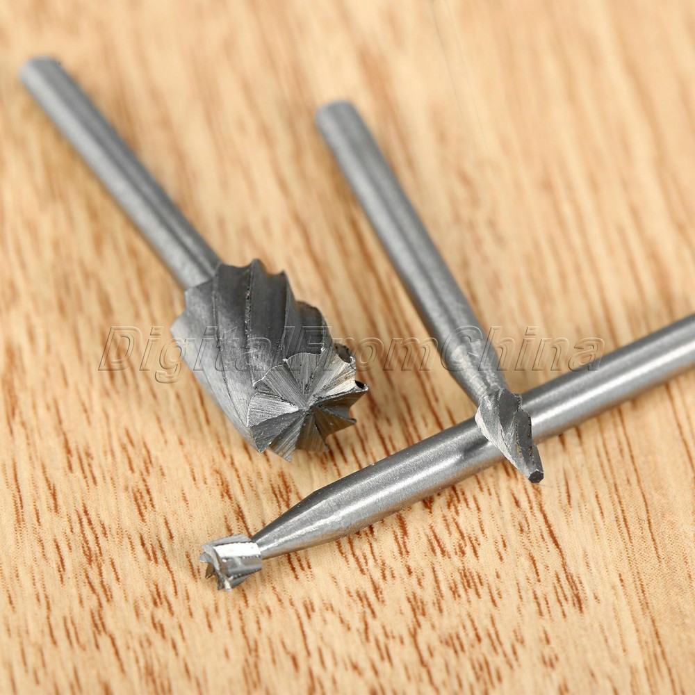 10Pc HSS Engraving Cutting Chamfering Grooving Polishing Routing Drill Bits File