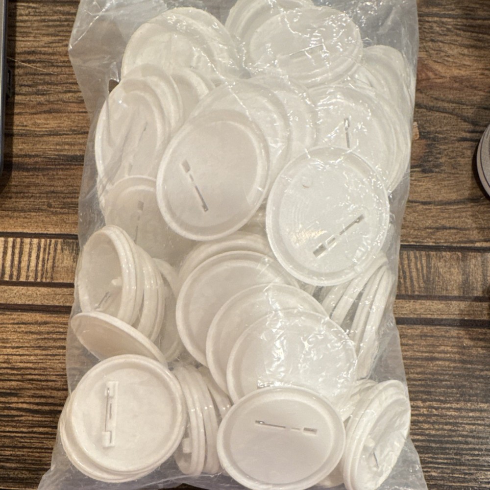 Blank White Plastic Badge/Button Backs for Badge/Button Makers