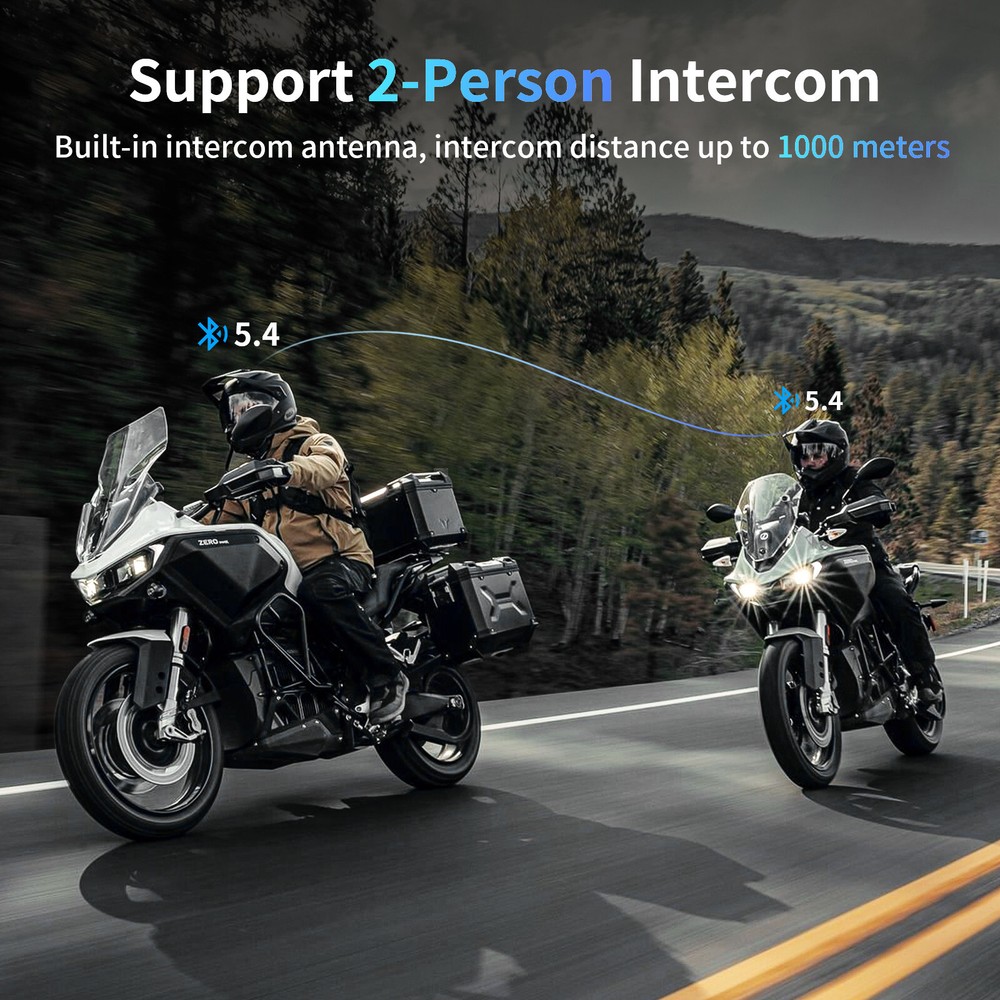 2x FX-S Motorcycle Helmet Bluetooth Headset Intercom 2-way 1000m Communication