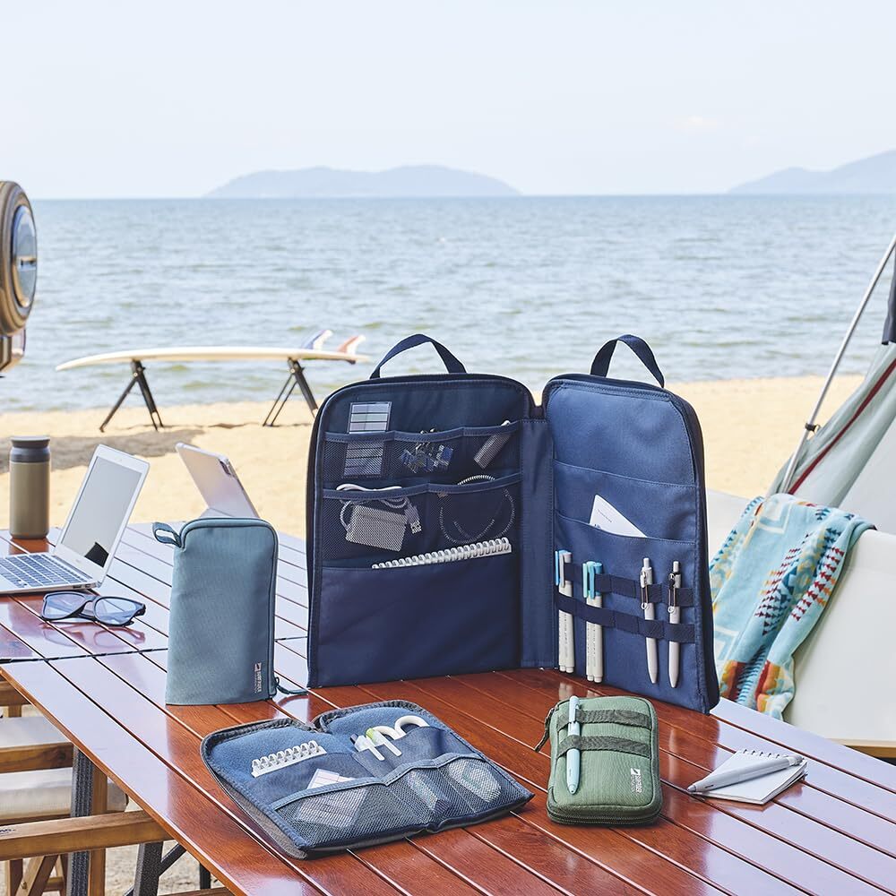 SFJ×LIHIT LAB. Compact Pen Pouch Surf Blue