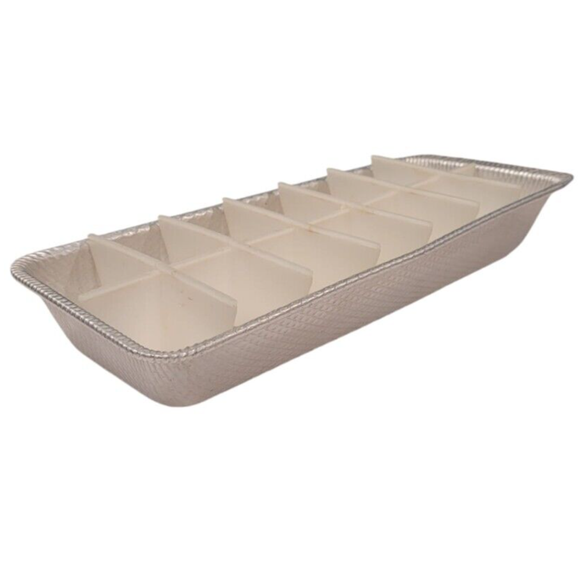 Unbranded Aluminum Ice Cube Tray Plastic 14 Cube Divider