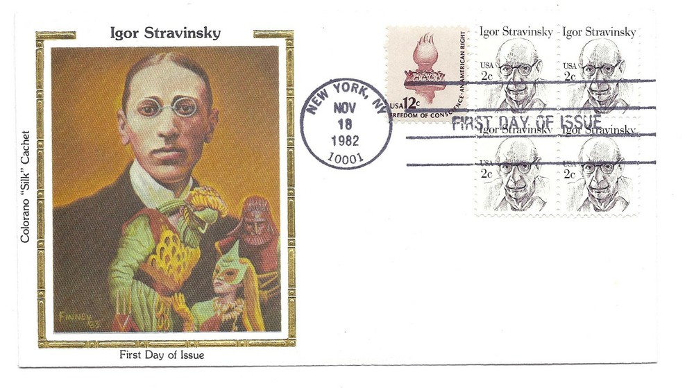 1845 2c Igor Stravinsky  Colorano "Silk" Cachetl FDC