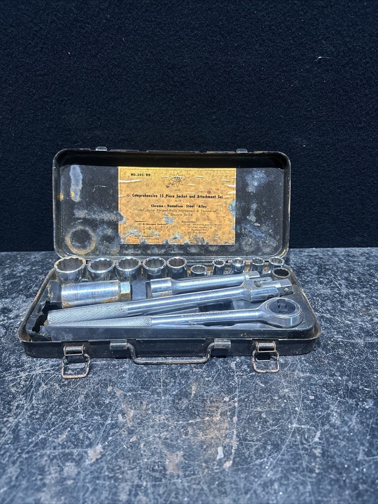Vintage Tool Star Japan 15-piece socket and attachment set Ref Cs7