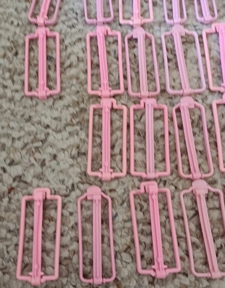 Vintage Lot (40) Plastic Perm Rollers Hair Pieces Foam Rubber Missing