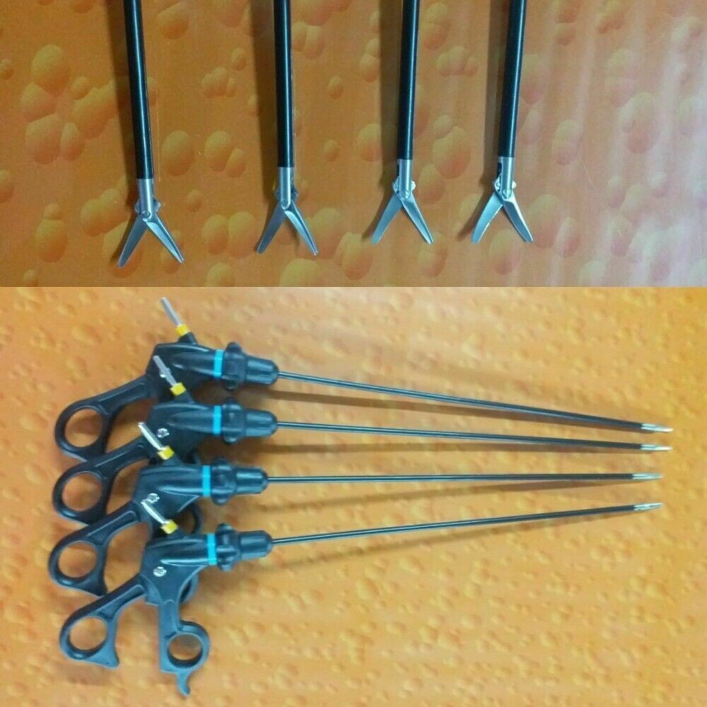 Laparoscopic Curved Scissor Forceps Graspers Laparoscopy Instruments 4 Pc