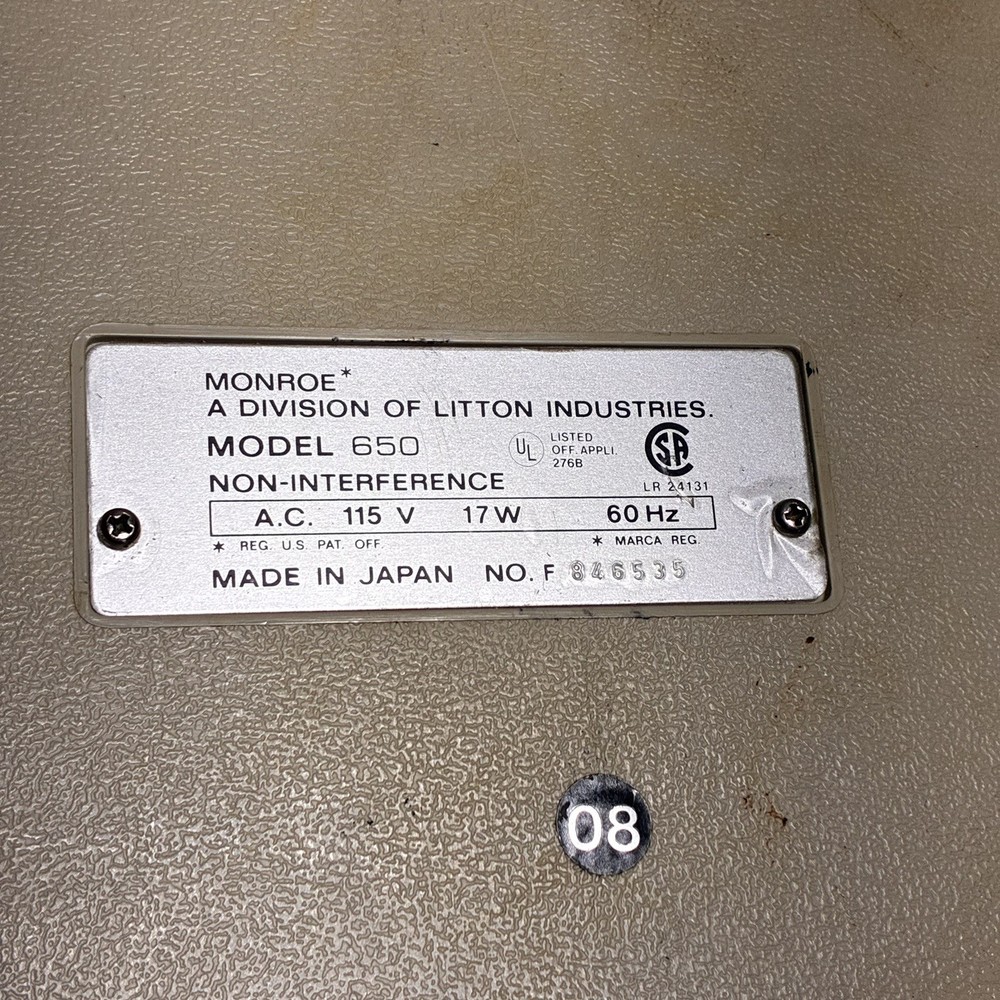 Monroe 650 with Nixie Tube Display.