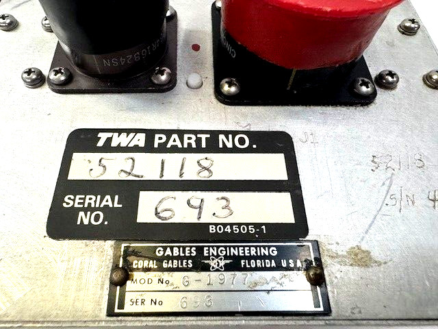 GABLES AVIATION AUDIO CONTROL PANEL MODEL G-1977
