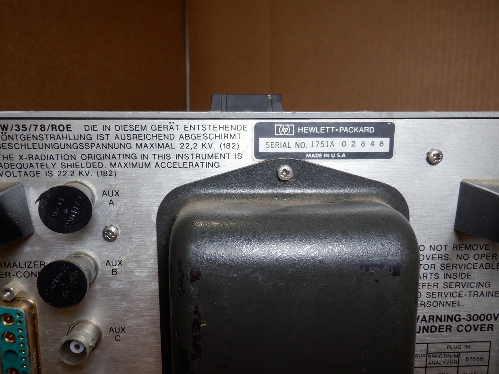 HP 182T DISPLAY WITH HP 8755B SWEPT AMPLITUDE ANALYZER