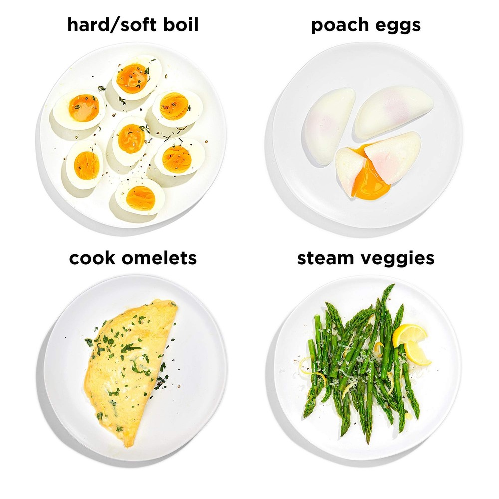 Chefman Egg-Maker Rapid Poacher Steamer Makes 6 Eggs Hard Medium Soft Black