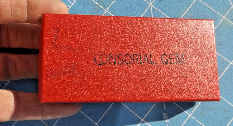 Used Tonsorial Gem Sharpening Stone with Original Box