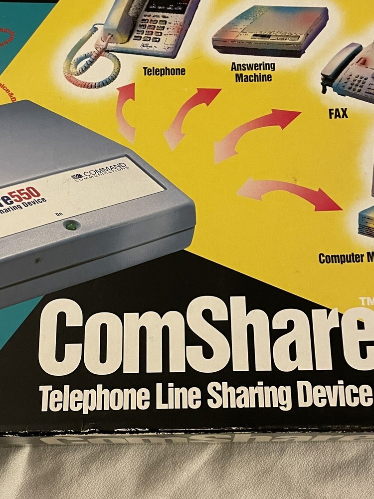 Command Communications Comshare 550 Telephone Line Sharing Device 1993 Vintage