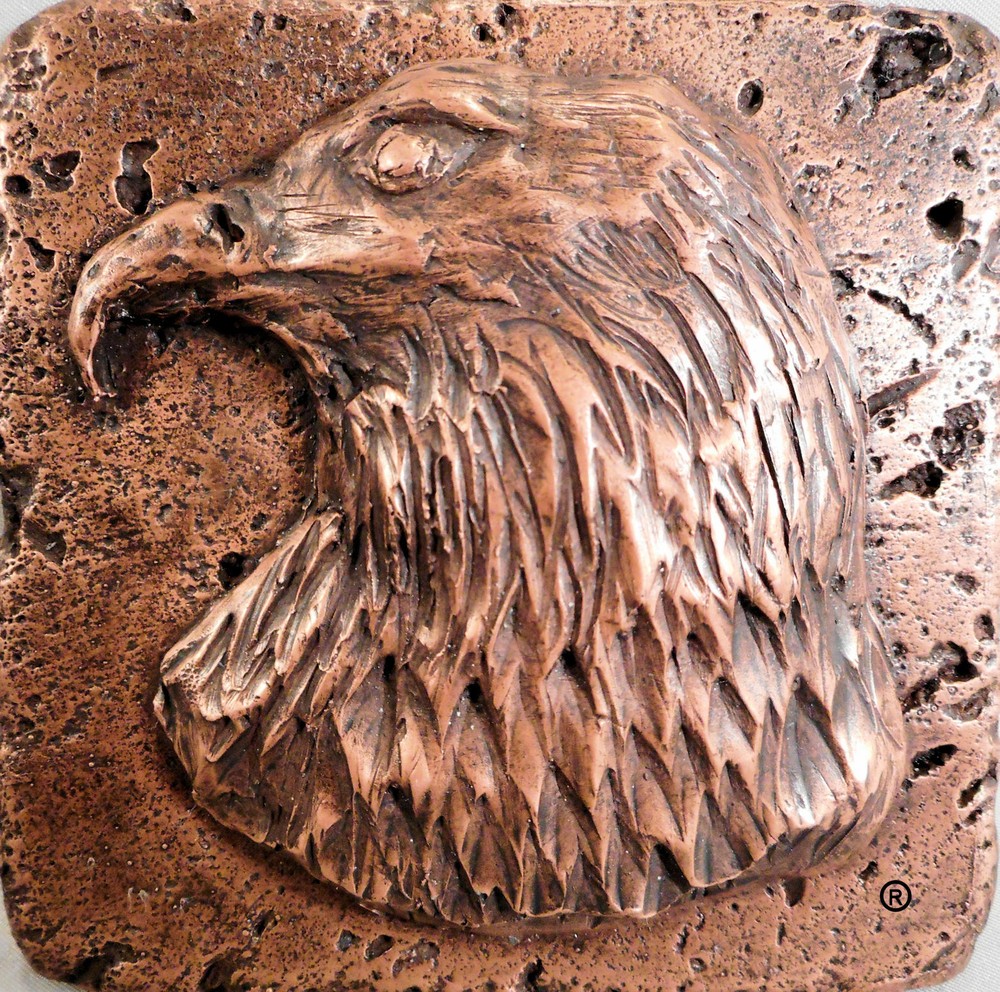 Copper Wildlife (Eagle) 4"x4" Decorative Wall Tile
