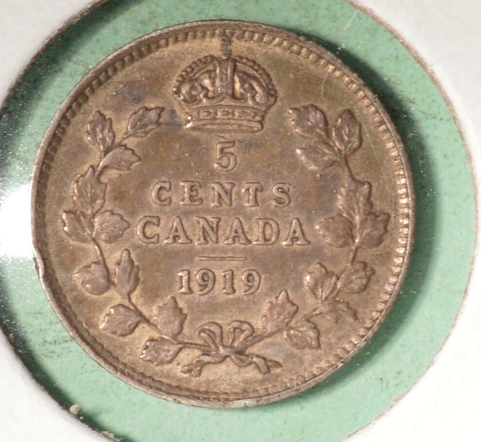 1919  - Canada Silver Five Cents - INV#B-553