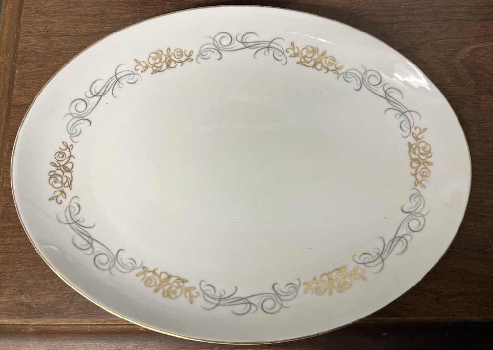 Wentworth China Golden Scroll Oval Platter 12"