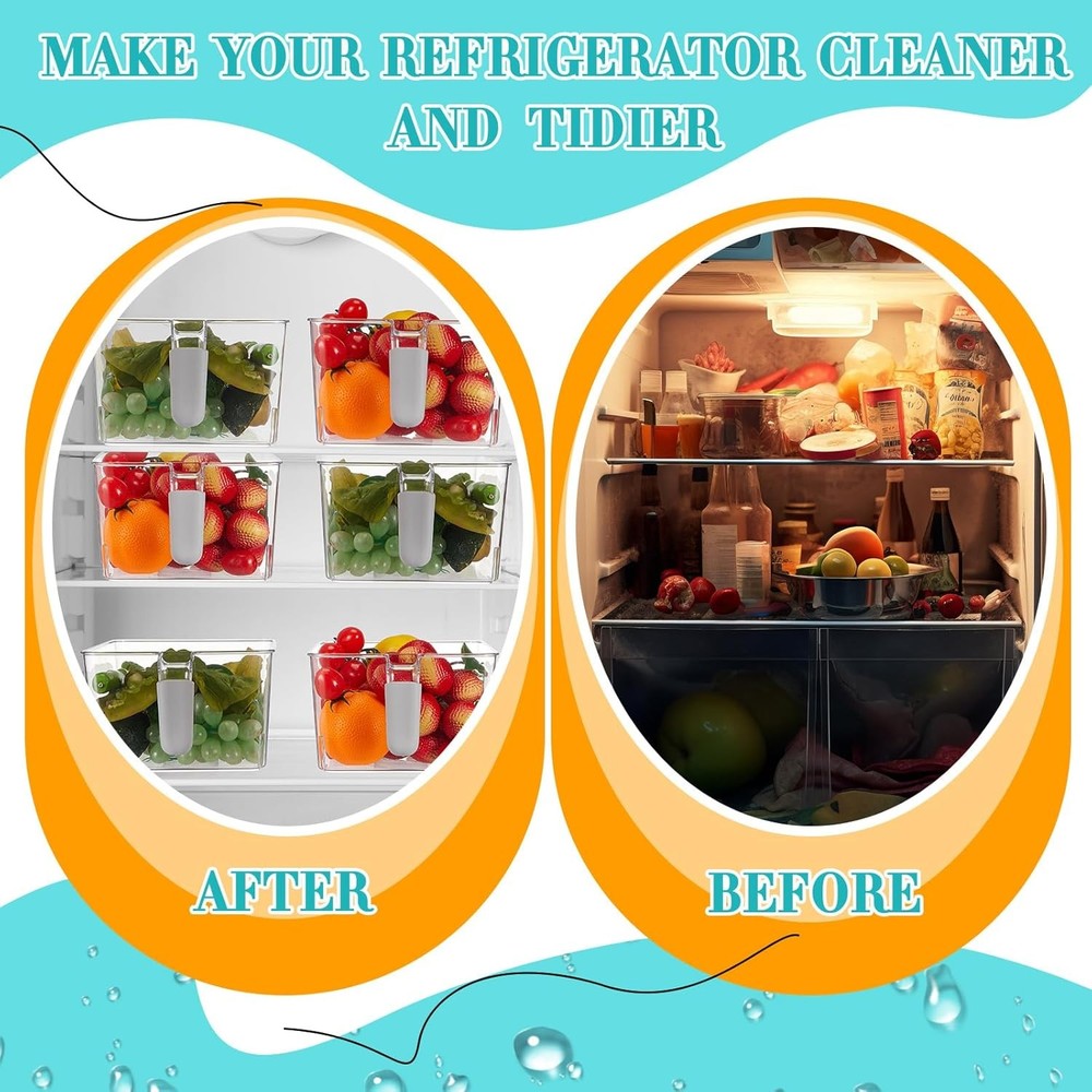 2 Set Ice Storage Bin & Flexible Scoop Set Plastic Freezer Bin W/ Pull out