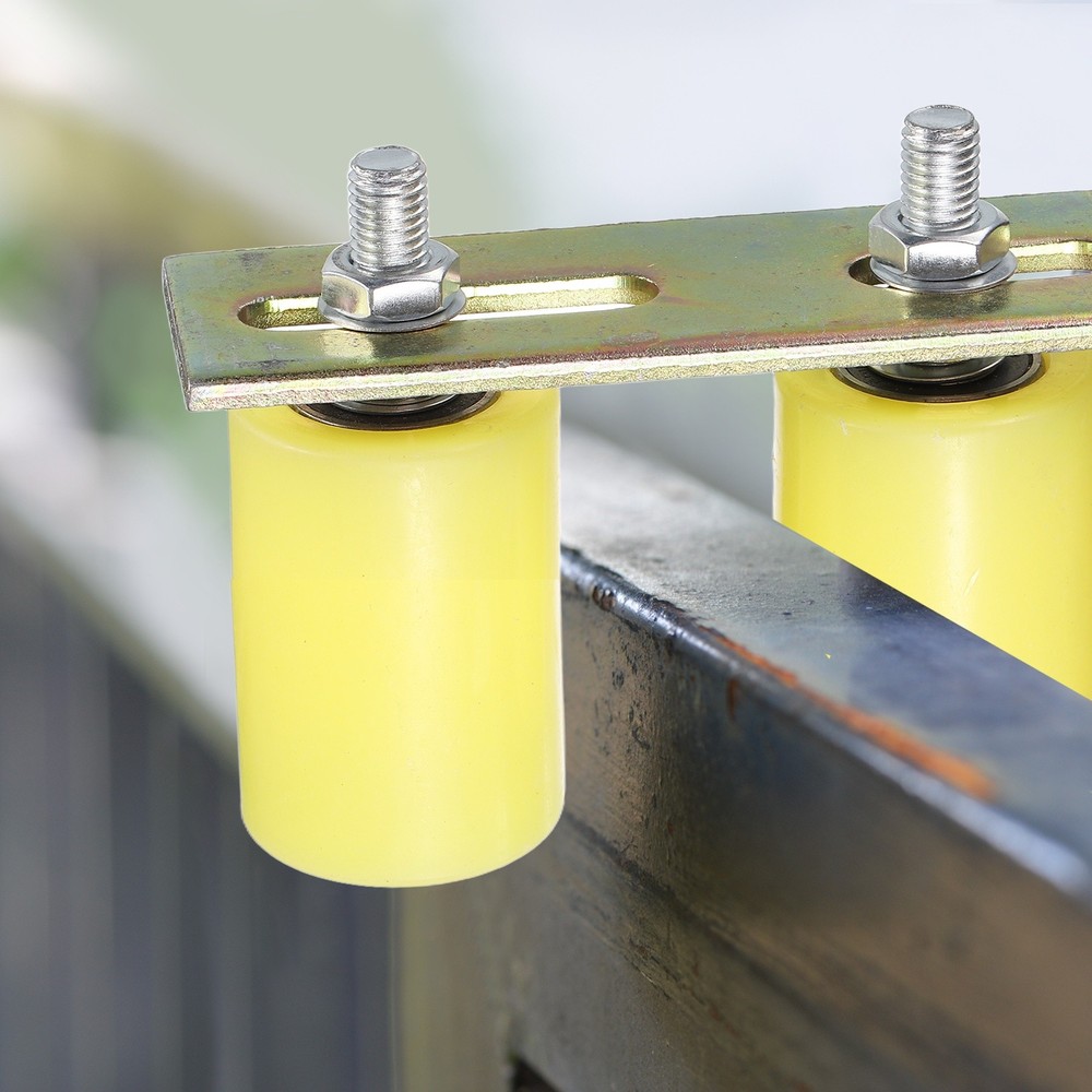 2Set Slide Gate Guide Roller, 1-5/8"x2" Nylon Gate Support & Bracket, Yellow