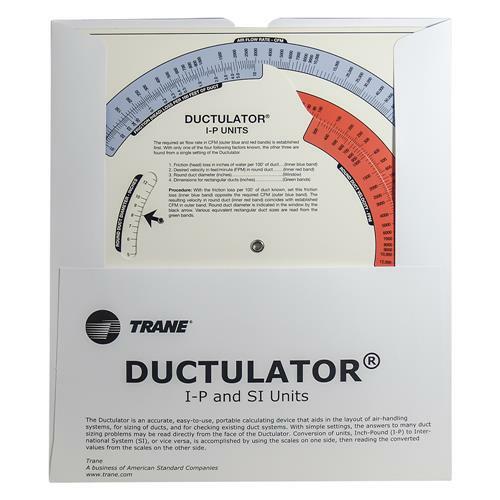 Ductulator Duct Sizing Calculator Slide Chart Graph