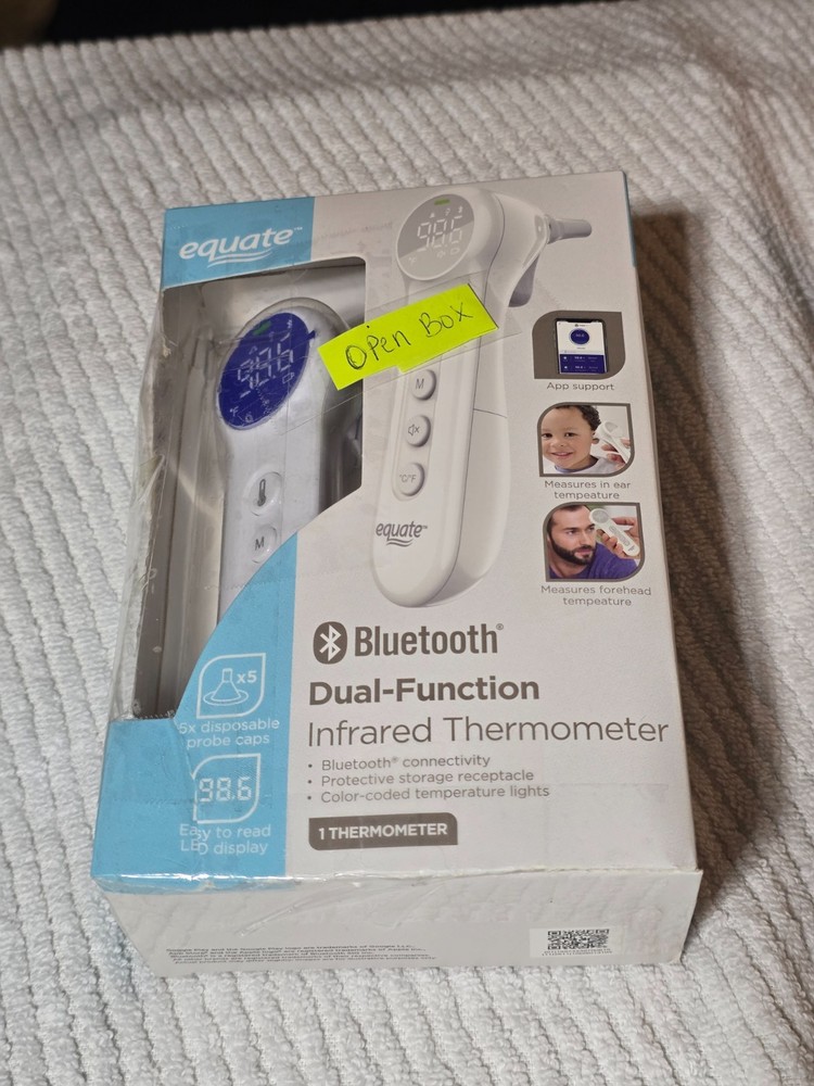 Equate Bluetooth Dual-Function Infrared Thermometer, Forehead and Ear Mode