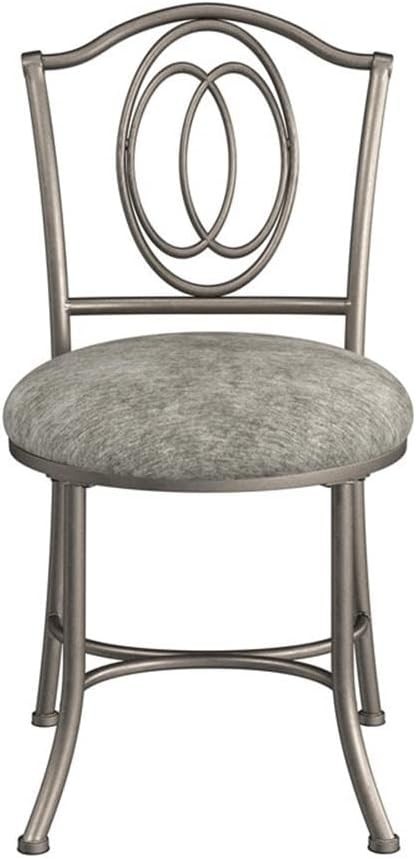 Emerson Metal Vanity Stool Silver 51053A