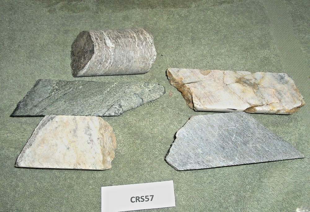 Core Samples From Alaska Gold Mine 5 Pieces  Split Drill Samples CRS57