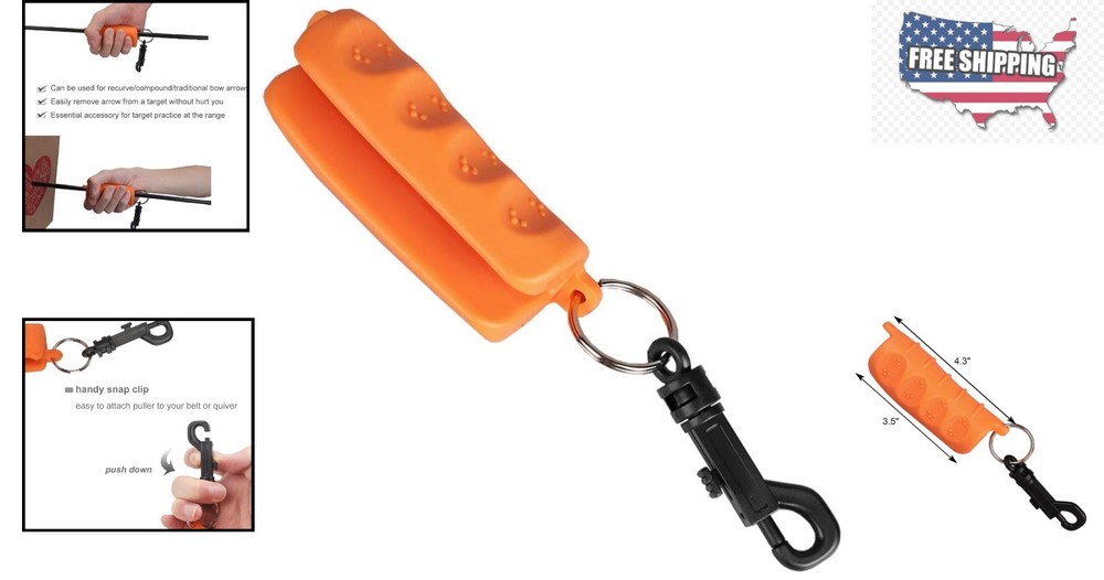 Archery Arrow Puller with Gripper - Essential Target Remover, Orange