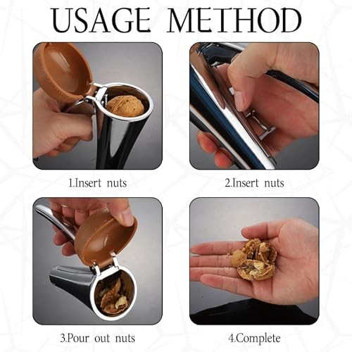 1 Pcs Nut Cracker Tool,Heavy Duty Nut Cracker Tool,With Splash-Proof Brown