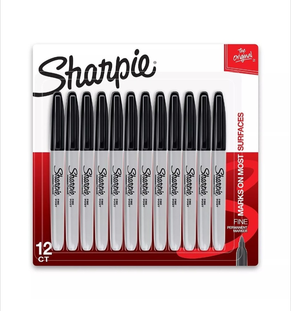 Sharpie Permanent Markers Fine Point Black 371792